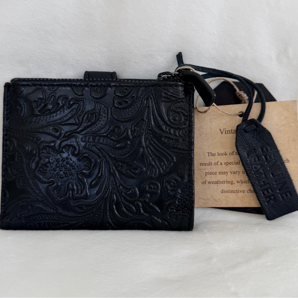 Genuine Leather Black Embossed Wallet - Unbranded - Picture 5 of 14